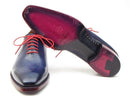 Paul Parkman (FREE Shipping) Goodyear Welted Wholecut Oxfords Navy Blue Hand-Painted (ID