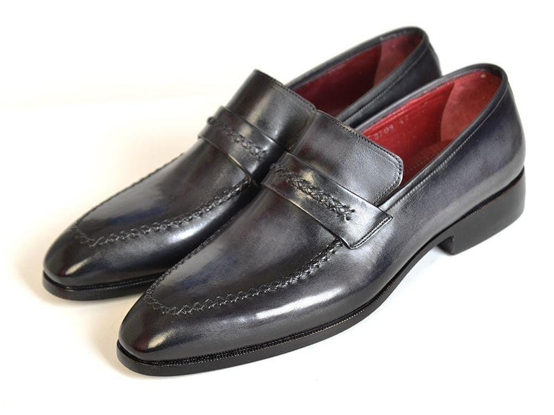 Paul Parkman (FREE Shipping) Gray & Black Men's Loafers For Men (ID