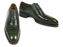 Paul Parkman (FREE Shipping) Green Genuine Crocodile & Calfskin Captoe Oxfords (ID