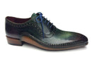 Paul Parkman (FREE Shipping) Green & Purple Handmade Oxfords (ID