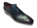 Paul Parkman (FREE Shipping) Green & Purple Handmade Oxfords (ID