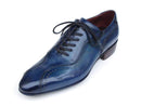 Paul Parkman (FREE Shipping) Handmade Lace-Up Casual Shoes For Men Blue (ID