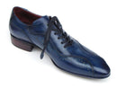 Paul Parkman (FREE Shipping) Handmade Lace-Up Casual Shoes For Men Blue (ID