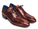 Paul Parkman (FREE Shipping) Handmade Lace-Up Casual Shoes For Men Brown Hand-Painted (ID