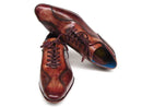 Paul Parkman (FREE Shipping) Handmade Lace-Up Casual Shoes For Men Brown Hand-Painted (ID