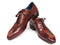 Paul Parkman (FREE Shipping) Handmade Lace-Up Casual Shoes For Men Brown Hand-Painted (ID
