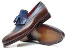 Paul Parkman (FREE Shipping) Kiltie Tassel Loafers Dark Brown & Navy (ID