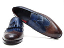 Paul Parkman (FREE Shipping) Kiltie Tassel Loafers Dark Brown & Navy (ID