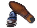 Paul Parkman (FREE Shipping) Kiltie Tassel Loafers Dark Brown & Navy (ID