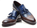 Paul Parkman (FREE Shipping) Kiltie Tassel Loafers Dark Brown & Navy (ID