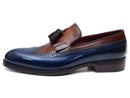 Paul Parkman (FREE Shipping) Kiltie Tassel Loafers Navy & Tobacco (ID