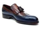 Paul Parkman (FREE Shipping) Kiltie Tassel Loafers Navy & Tobacco (ID