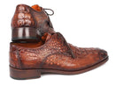 Paul Parkman (FREE Shipping) Light Brown Crocodile Embossed Calfskin Derby Shoes (ID