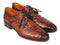Paul Parkman (FREE Shipping) Light Brown Crocodile Embossed Calfskin Derby Shoes (ID#1438TAB)-'--JadeMoghul Inc.