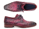 Paul Parkman (FREE Shipping) Lilac Genuine Ostrich Derby Shoes (ID