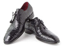 Paul Parkman (FREE Shipping) Men's Black Genuine Crocodile Derby Shoes (ID