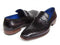 Paul Parkman (FREE Shipping) Men's Black Genuine Crocodile & Purple Calfskin Loafers (ID#084-BLKPURP) PAUL PARKMAN