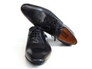 Paul Parkman (FREE Shipping) Men's Black Leather Oxfords - Side Handsewn Leather Upper and Leather Sole (ID