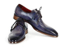 Paul Parkman (FREE Shipping) Men's Blue & Navy Hand-Painted Derby Shoes (ID