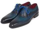 Paul Parkman (FREE Shipping) Men's Blue & Navy Medallion Toe Oxfords (ID
