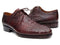 Paul Parkman (FREE Shipping) Men's Brown & Bordeaux Crocodile Embossed Calfskin Derby Shoes (ID