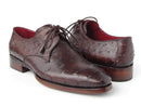 Paul Parkman (FREE Shipping) Men's Brown Genuine Ostrich Derby Shoes (ID