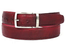 Paul Parkman (FREE Shipping) Men's Burgundy Genuine Ostrich Belt (ID