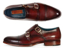 Paul Parkman (FREE Shipping) Men's Cap-Toe Double Monkstraps Brol Dark Brown (ID