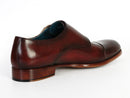 Paul Parkman (FREE Shipping) Men's Cap-Toe Double Monkstraps Brol Dark Brown (ID