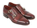 Paul Parkman (FREE Shipping) Men's Cap-Toe Double Monkstraps Brown (ID