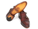 Paul Parkman (FREE Shipping) Men's Cap-Toe Double Monkstraps Brown (ID