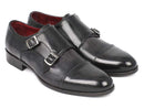 Paul Parkman (FREE Shipping) Men's Cap-Toe Double Monkstraps Gray & Black (ID