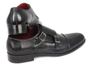 Paul Parkman (FREE Shipping) Men's Cap-Toe Double Monkstraps Gray & Black (ID