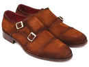 Paul Parkman (FREE Shipping) Men's Captoe Double Monkstrap Camel Suede (ID