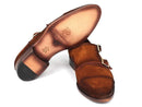 Paul Parkman (FREE Shipping) Men's Captoe Double Monkstrap Camel Suede (ID