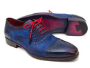 Paul Parkman (FREE Shipping) Men's Captoe Oxfords Blue Suede (ID