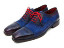 Paul Parkman (FREE Shipping) Men's Captoe Oxfords Blue Suede (ID