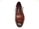 Paul Parkman (FREE Shipping) Men's Captoe Oxfords Brown Hand Painted Shoes (ID