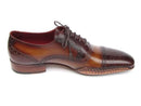 Paul Parkman (FREE Shipping) Men's Captoe Oxfords Brown Hand Painted Shoes (ID