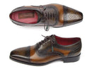 Paul Parkman (FREE Shipping) Men's Captoe Oxfords Camel & Olive Shoes (ID