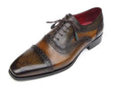 Paul Parkman (FREE Shipping) Men's Captoe Oxfords Camel & Olive Shoes (ID