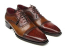 Paul Parkman (FREE Shipping) Men's Captoe Oxfords - Camel / Red Hand-Painted Leather Upper and Leather Sole (ID