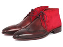 Paul Parkman (FREE Shipping) Men's Chukka Boots Bordeaux Suede & Leather (ID