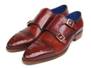 Paul Parkman (FREE Shipping) Men's Double Monkstrap Burgundy Leather (ID