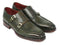 Paul Parkman (FREE Shipping) Men's Double Monkstrap Goodyear Welted Shoes Green (ID