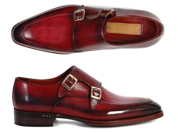 Paul Parkman (FREE Shipping) Men's Double Monkstrap Shoes Black & Bordeaux (ID#PP3851) PAUL PARKMAN