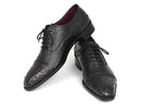 Paul Parkman (FREE Shipping) Men's Genuine Ostrich Captoe Oxfords Black (ID