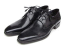 Paul Parkman (FREE Shipping) Men's Ghillie Lacing Plain Toe Black Shoes (ID