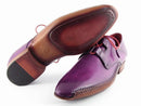 Paul Parkman (FREE Shipping) Men's Ghillie Lacing Side Handsewn Dress Shoes - Purple Leather Upper and Leather Sole (ID