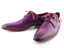 Paul Parkman (FREE Shipping) Men's Ghillie Lacing Side Handsewn Dress Shoes - Purple Leather Upper and Leather Sole (ID